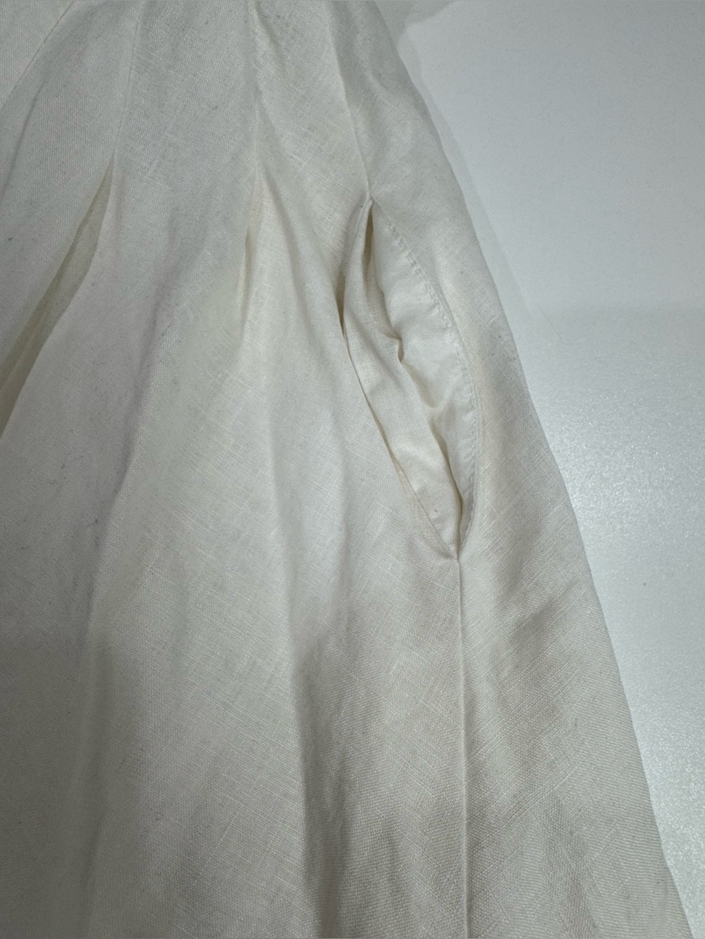 Jones New York White Linen Eyelet Shirt Dress Size 4 Button Front Midi - Picture 7 of 11